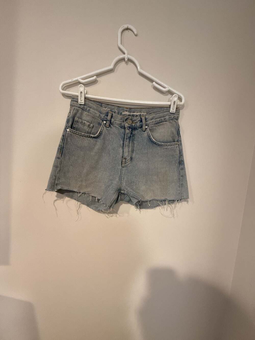 Never Denim High-Waisted Cut-off Denim Shorts
